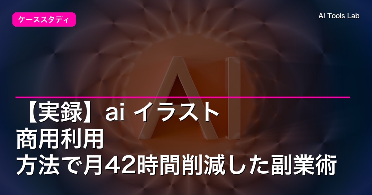 【実録】ai イラスト 商用利用 方法で月42時間削減した副業術