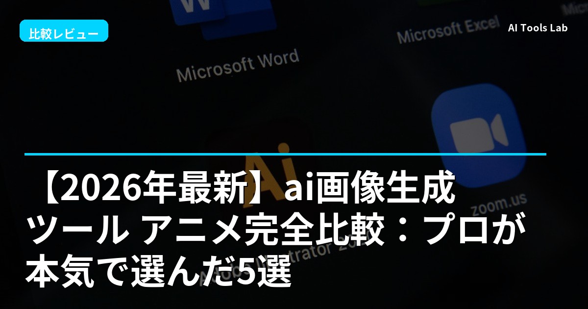 【2026年最新】ai画像生成ツール アニメ完全比較：プロが本気で選んだ5選
