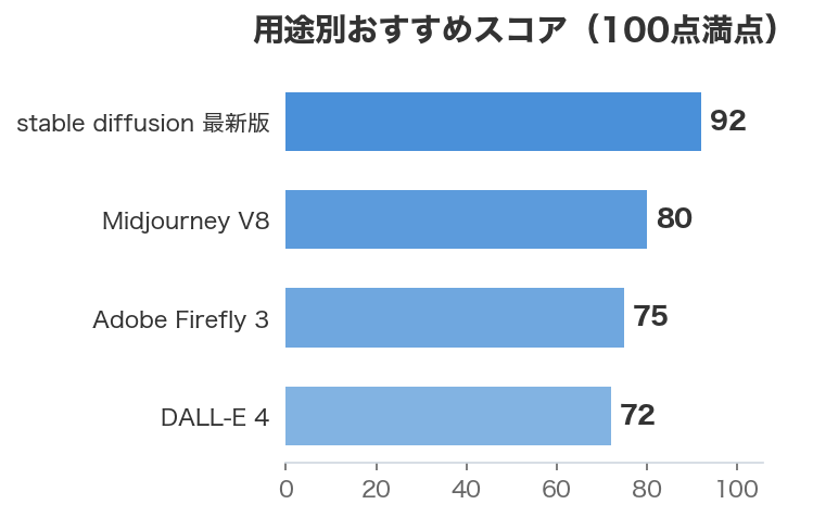 用途別おすすめスコア(100点満点)