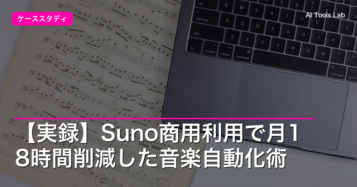 【実録】Suno商用利用で月18時間削減した音楽自動化術